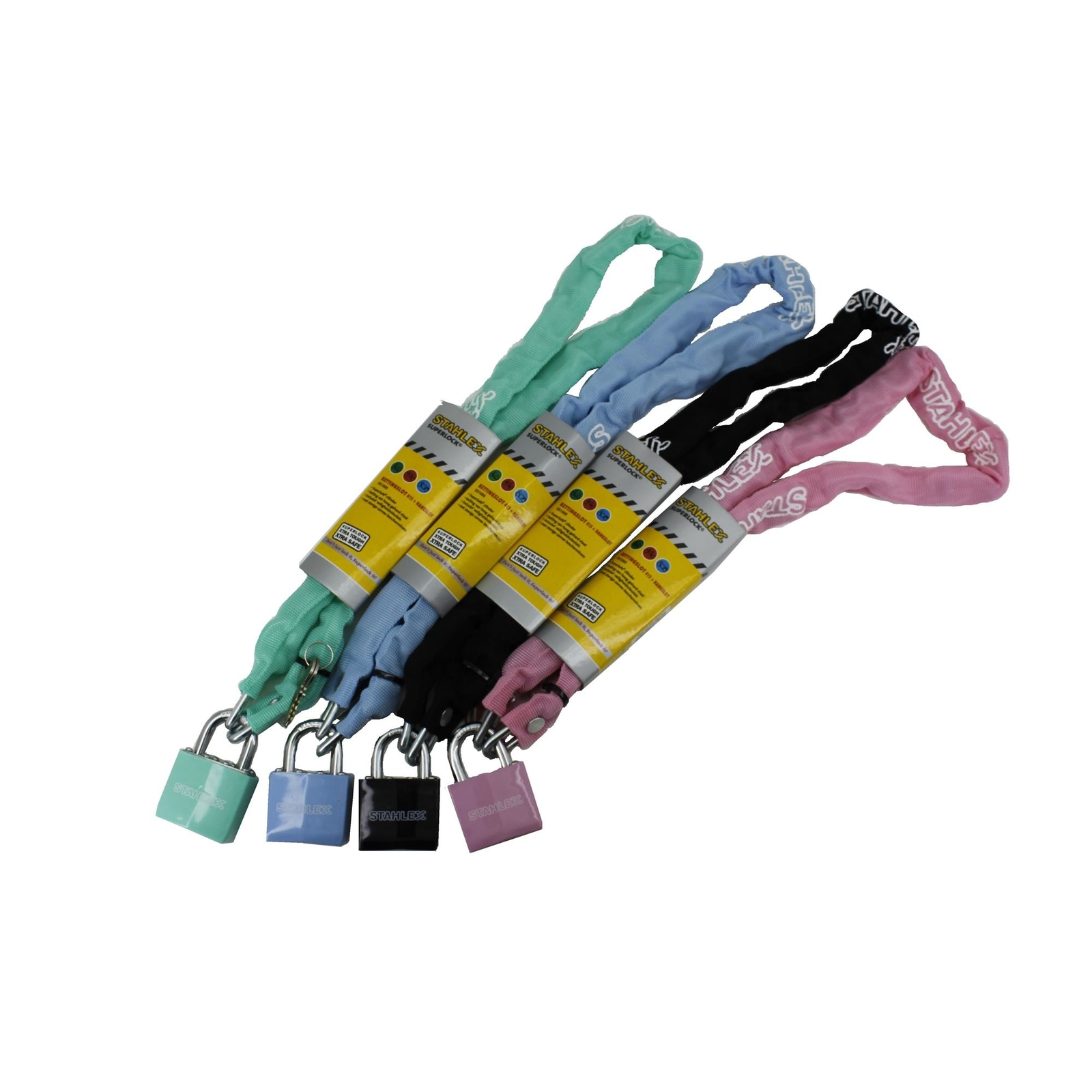 Fahrrad Kettenschloss 100 см mit Vorhängeschloss Superlock 415 фарбиг