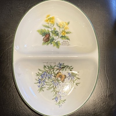 Royal Worcester Worcester Herbs Green Trim Oval Vegetable Bowl