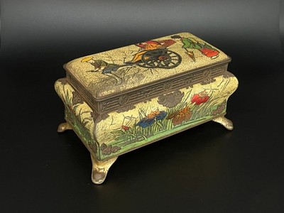 S. Henderson - Art Nouveau Japanese Rickshaw Biscuit Tin c.1912