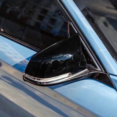 Black M Style Side Mirror Cover Caps For BMW 3 4 Series F20 F21 F22 F30 F32 F36