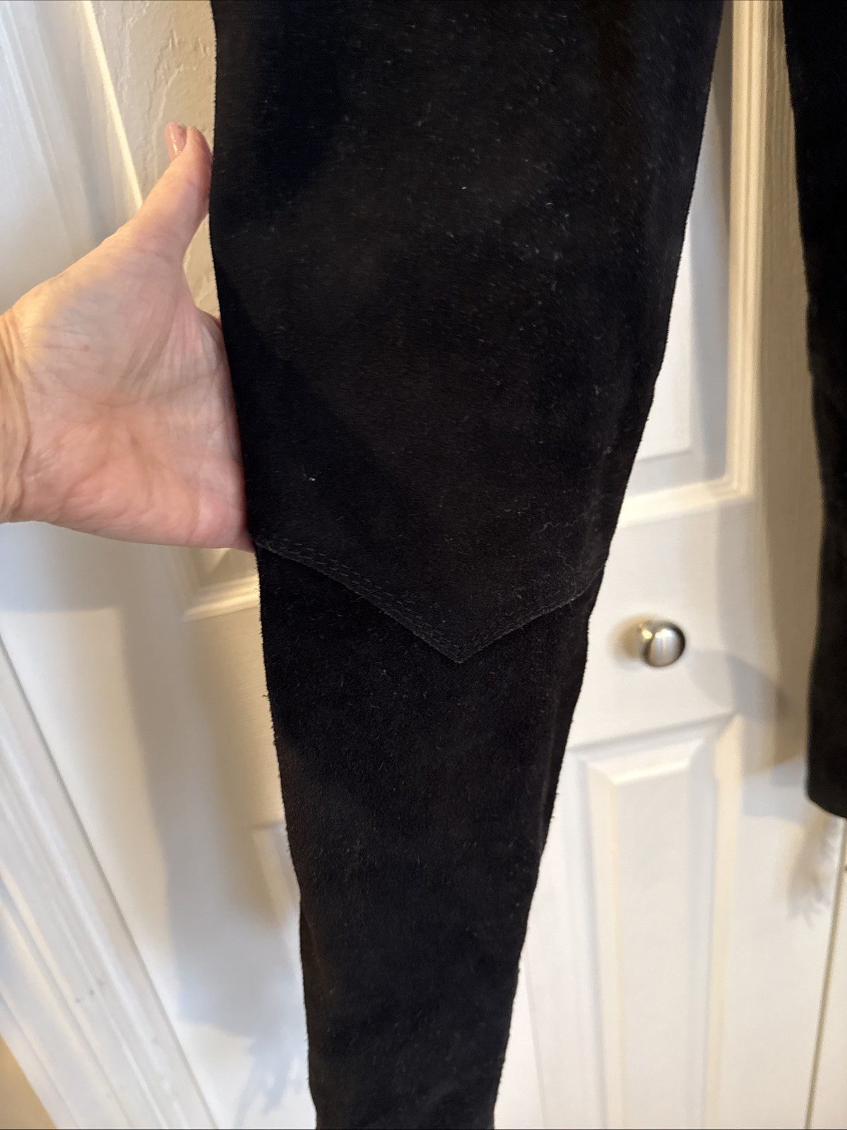 Black Fringe Suede Chaps. Worn Once See Photos For Size Information..