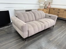 Natuzzi Editions Intensita Large Double Power Recliner Sofa Mink Velvet