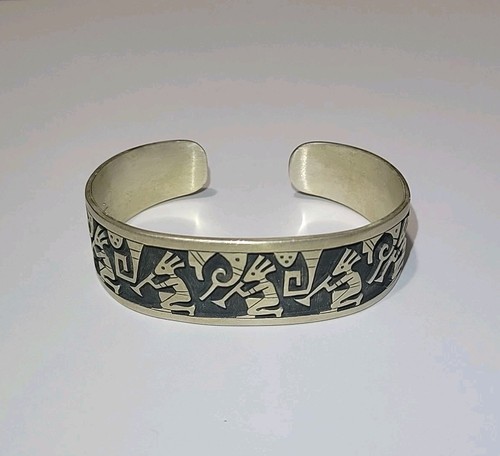 Vern MansfieldHopi Native American Kokopelli Trumpet Overlay Sterling ...