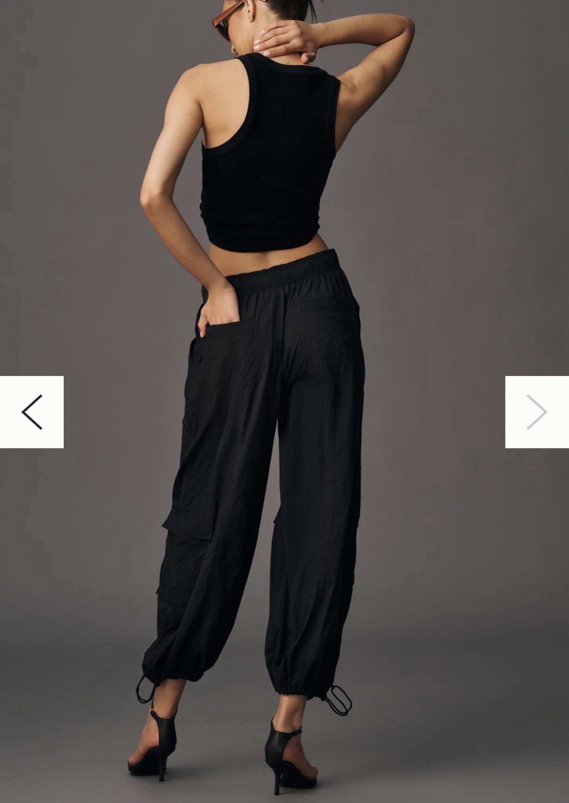 Daily Practice Base Drawstring Parachute Pants Bl… - image 4