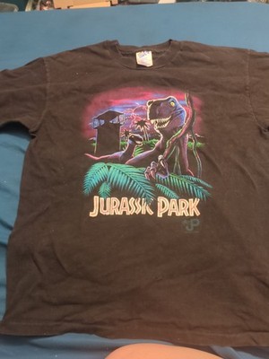 Vintage JURASSIC PARK T-Shirt 1993 XL Youth Velociraptor Black | eBay