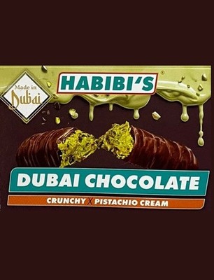 Halal Habibi's Dubai Chocolate CrunchyXPistachio Cream, Pack of 24, 40grams Each