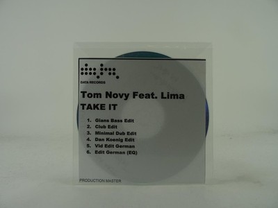 TOM NOVY FT LIMA TAKE IT (C25) 6 Track Promo CD Single including White Sleeve DA