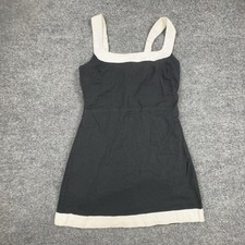 Abercrombie & Fitch Dress Womens Medium Petite Black Linen Sundress Colorblock