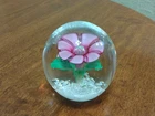 VTG Ferro Lazzarini Italy Murano Glass Millefiori Flower Paperweight Unmarked