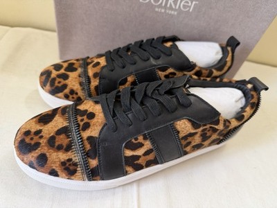 Botkier Leopard Spot Animal Print Calf Hair Leather Sneakers 8.5/39 NIB