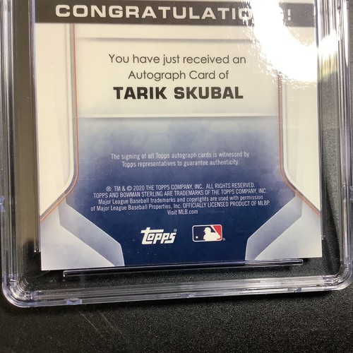 Tarik Skubal RC 2020 Bowman Sterling Wave Refractor 114/125 Auto CGC Gem Mt 10 - Picture 11 of 12