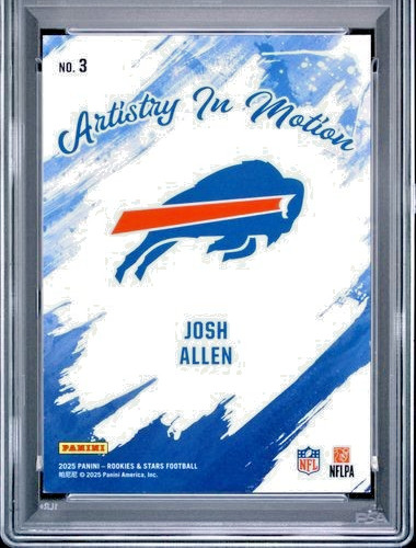 Josh Allen /25 SSP PSA 8 2025 Panini Rookies & Stars Artist Motion Green #3 JA17 view 5