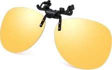 Polarized Clip on Flip up Rimless Sunglasses Over Prescription Glasses for Men W