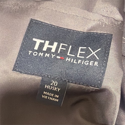 Tommy Hilfiger TH Flex Boys Black Suit Jacket 20 Husky Notch Lined 2-Button