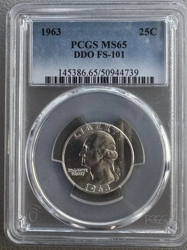 1963 Washington Quarter DDO FS-101 PCGS MS65 25C