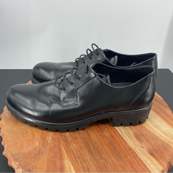 SAOLA Cravatta Ecco midtray Oxford profilo basso suola ad aletta pelle nera taglia 40 9 9 5