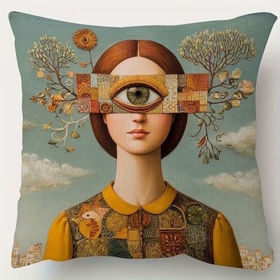 FLORAL MUSE Deko Kissen 45 Design Geschenk Motiv Frau kreativ Natur abstrakt