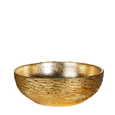 Bathroom Vessel Sink Luxury Shiny Gold Painted Ceramic Vanity Bowl Round Abov...