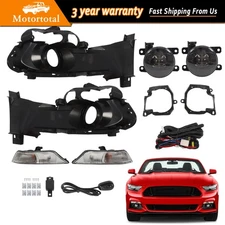 Fit For 2015-2017 Ford Mustang Fog Lights Turn Signal Lamp Assembly w/Cover Wire