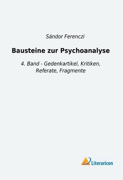 Bausteine Zur Psychoanalyse SáNdor Ferenczi-image
