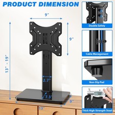 Rfiver Universal Swivel Tabletop TV Stand for Flat Screens 23-43 Inch, Heavy Dut