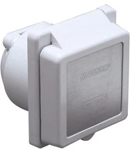 Marinco AFI 301EL-B Power Inlet 30A 125V Easy Lock White Stainless Trim
