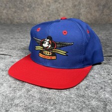 Vintage 90s Disneys Mickey Mouse Blue Snapback Hat Mickey & Co 1933 Wings