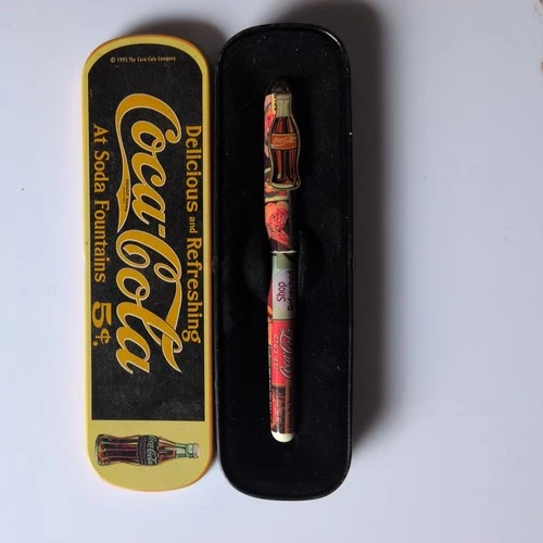 🥤✨ Vintage Coca-Cola Rollerball Pen Collectors Tin 1995 Always Coke Promo ✨🥤