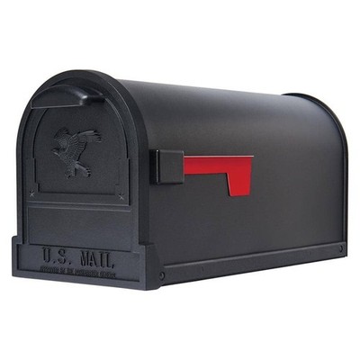Architectural Mailboxes Arlington Large Textured Black Steel Post Mount Mailbox