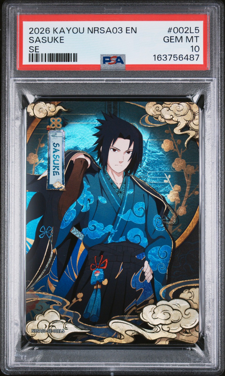 2026 KAYOU NARUTO SMRITI COLLECTIBLE CARD #002L5 SASUKE 141/220 PSA 10