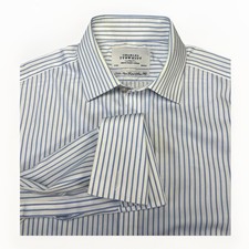 Charles Tyrwhitt Shirt Mens 15 35 Slim Fit White Stripped French Cuff Button Up