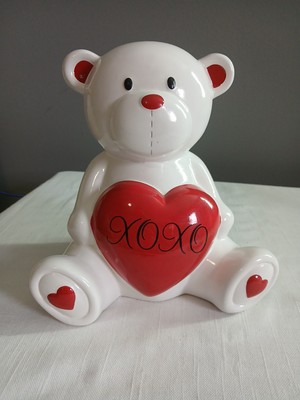 Vintage F.A.B. Starpoint XOXO Teddy Bear Bank Heart Love
