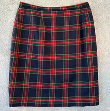 Vintage Brooks Brothers Wool Plaid Skirt Size 12 Made in USA Tartan 90s Preppy