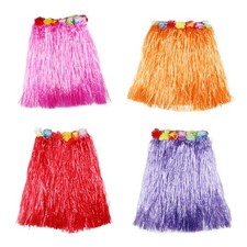 4 Pcs Luau Party Decorations Hawaii Skirt Tropical Hula Dance Grass