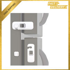 Refrigerator Child Lock, ABS Durable, 2 Pack, Adhesive Baby Proof Latches, White