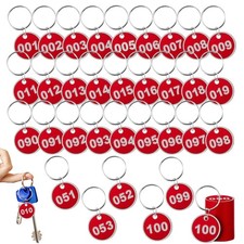 100 Pcs 1-100 Numbered Key Tags Round ID Aluminum Alloy Metal Number Tags Mar...