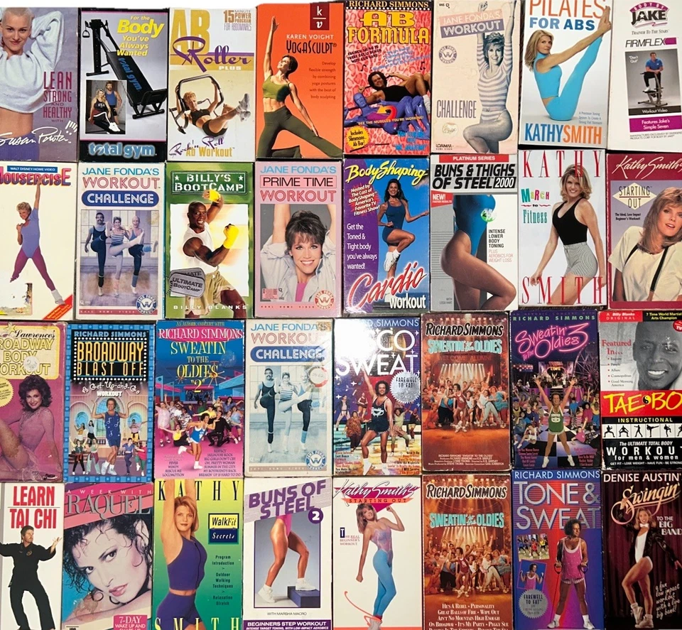 Rare VHS Tape Lot Music 80s-90s Richard Simmons Jane Fonda HTF OOP Workout FIT - Image 2 of 4