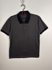 Boss Mercerized Cotton Polo Shirt Two Tone Black Gray Size L Mens