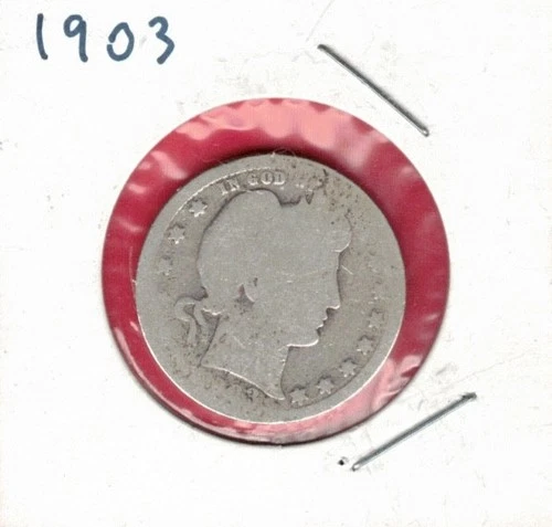 1903-Philadelphia Silver Barber Quarter 25 Cents, .18 Oz ASW ~ $16 of Silver