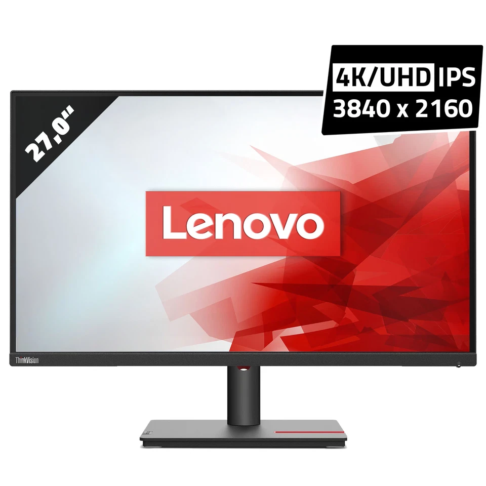 Lenovo ThinkVision T27p-30 27 Zoll Monitor 3840x2160 UHD IPS 6ms Schwarz