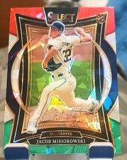 2025 Panini Select Red/ Green Ice Jacob Misiorowski RC Milwaukee Brewers