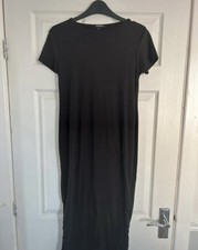 Boohoo Black Short Sleeve Maternity Midi Dress Size 10