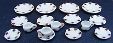 Dolls House Tea Set Coloured Motif Ceramic 16 Piece Hand Painted TS24 tumdee