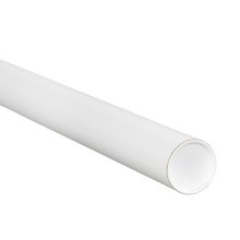 2 x 6" White Mailing Tubes with Caps-Pack of 50