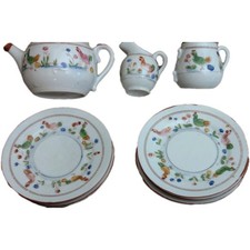 Child Miniature Porcelain Tea Set Floral Made In Japan MidCentury 21 Pc VTG