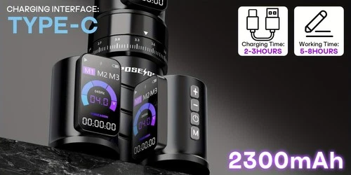 POSEIDON Wireless Tattoo Pen 2.4-4.2mm Stroke 2300mAh Digital Screen image 12