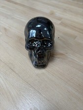 Ceramic Black Glazed Skull Ornament Halloween Decoration