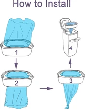 4 Pack Cat Litter Refill Bags Cartridges Compatible Genie Cat Standard plus XL