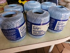 6 Pk Prestige Mercerized 100% Cotton Crochet Thread Lt Blue #11 Size 10 350 Yard