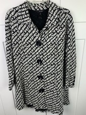 Ali Miles Jacket XL Cardigan Black Houndstooth Art To Wear Boho Pockets
